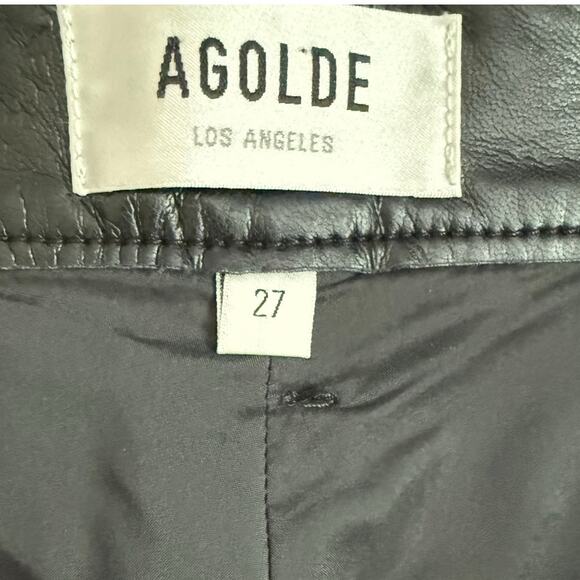 AGOLDE Recycled‎ Leather Fitted 90's Trouser Pants Detox Black Size 27 - Picture 8 of 14